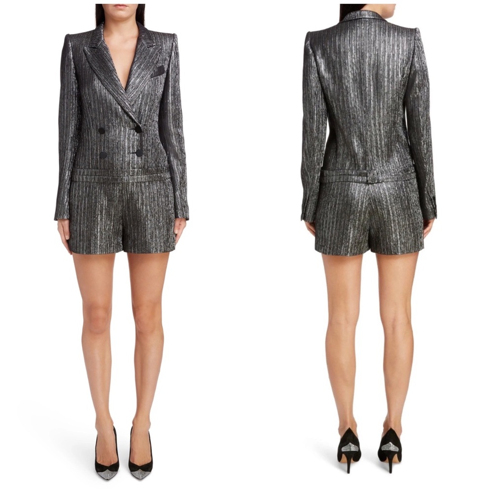 $1710 Isabel Marant Derron Double-breasted Lurex Playsuit Jumpsuit Romper Size 6